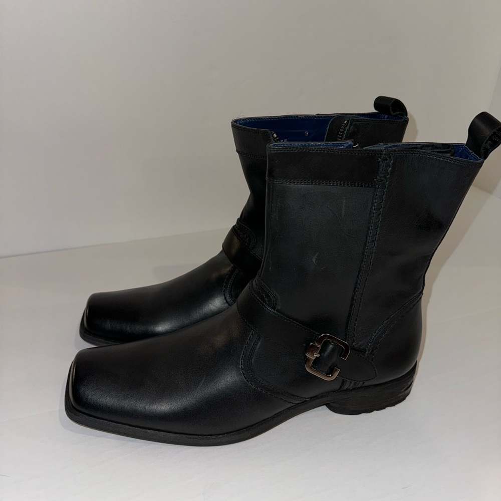 Stray Dog Genuine Leather Ankle Boots Square Toe Buckle - Zipper Men’s Size 10.5